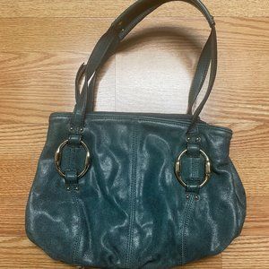 B Makowsky Teal Genuine Leather Handbag